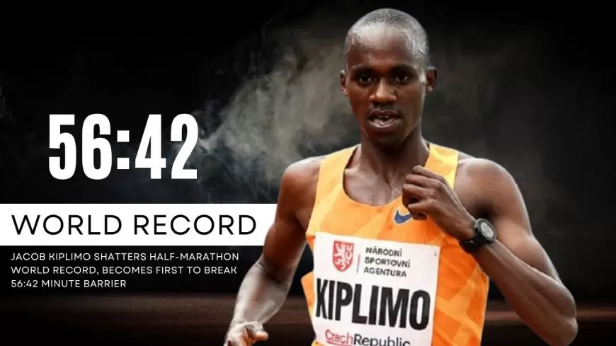 Jacob Kiplimo Shatters Half-Marathon World Record, Becomes First to Break 56:42 Minute Barrier